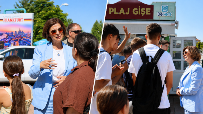 Başkan Ünlüce, Kentpark Yapay Plajı'nda vatandaşlarla buluştu